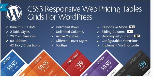 Product Image - CSS3 Responsive WordPress Compare Pricing Tables 11.4 Product Image - CSS3 Responsive WordPress Compare Pricing Tables 11.4