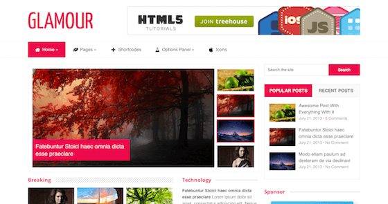 Product Image - MyThemeShop Glamour WordPress Theme 2.0.16