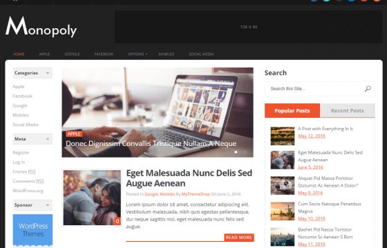 MyThemeShop Monopoly WordPress Theme 1.0.9