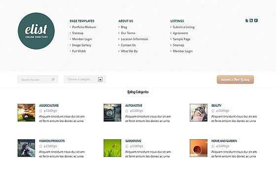 Elegant Themes eList WordPress Theme