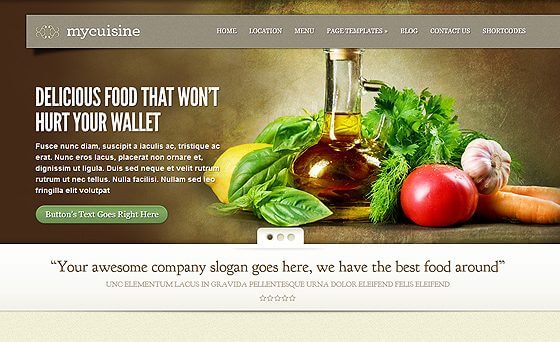 Product Image - Elegant Themes MyCuisine WordPress Theme 3.7.14