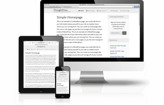 CobaltApps ThoughtPress Skin for Dynamik Website Builder