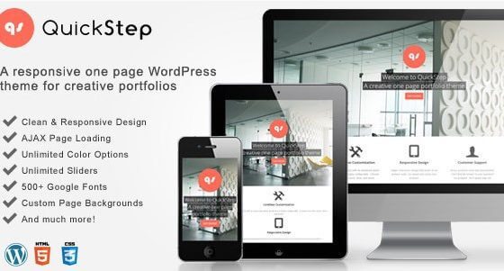 Product Image - QuickStep – Responsive One Page Portfolio Theme 2.1.0
