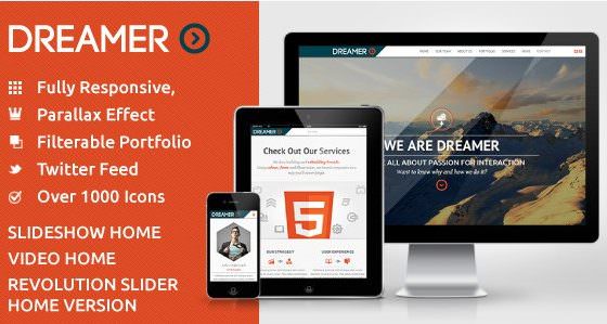 Product Image - Dreamer – Photo & Video Parallax WordPress Theme 3.1