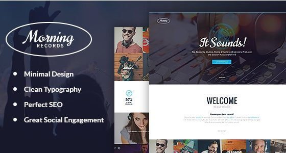 Product Image - Morning Records – Sound Recording Studio WP Theme 1.2