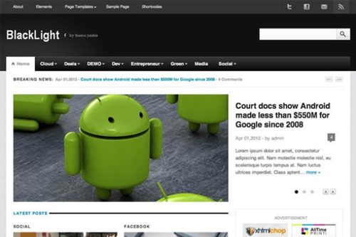 Product Image - Theme Junkie BlackLight WordPress Theme 1.0.4