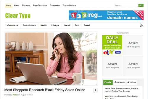 Product Image - Theme Junkie ClearType WordPress Theme 2.0.2