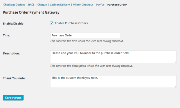 WooCommerce Purchase Order Gateway 1.4.8