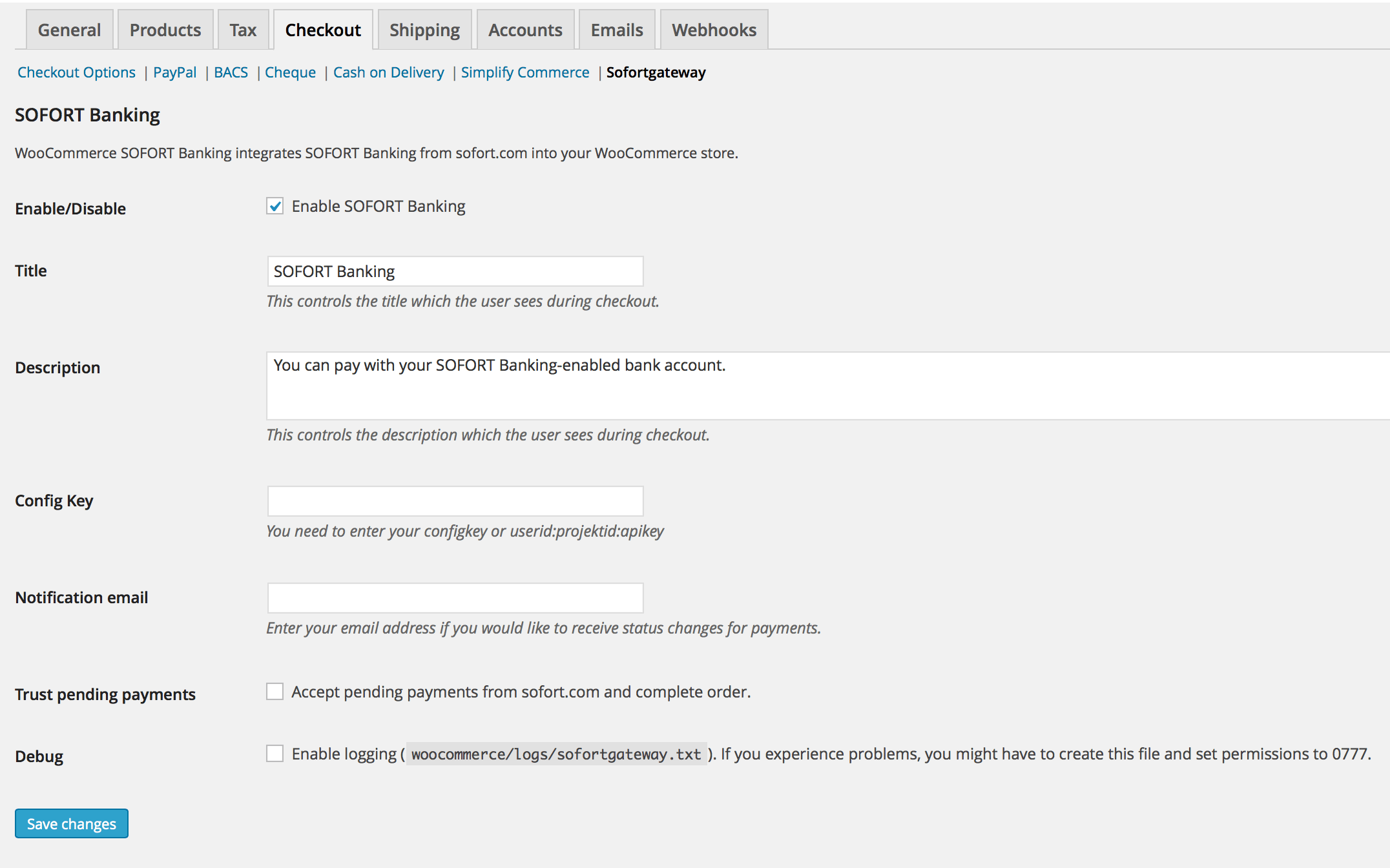 WooCommerce Sofort Payment Gateway