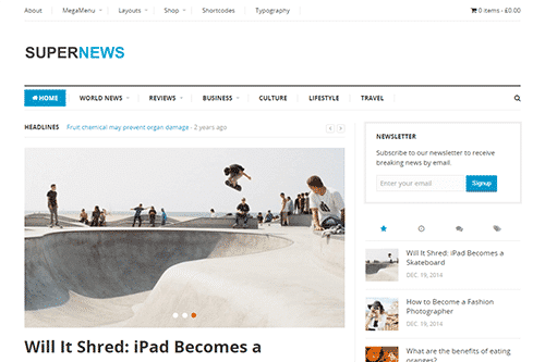 Product Image - Theme Junkie SuperNews WordPress Theme 2.1