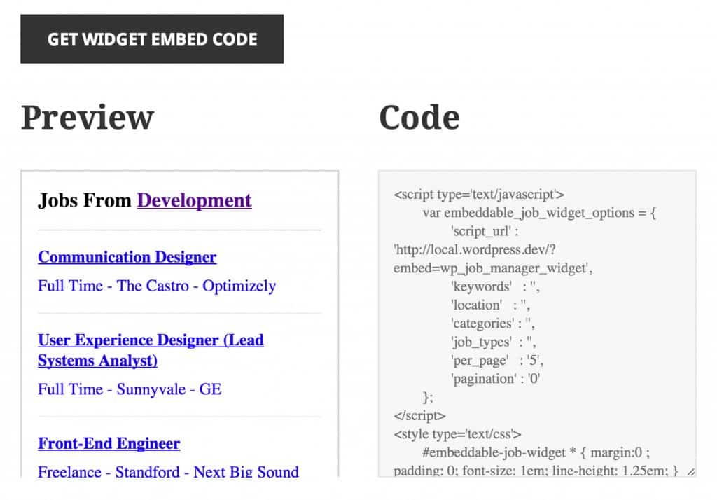 WP Job Manager Embeddable Job Widget 1.1.6