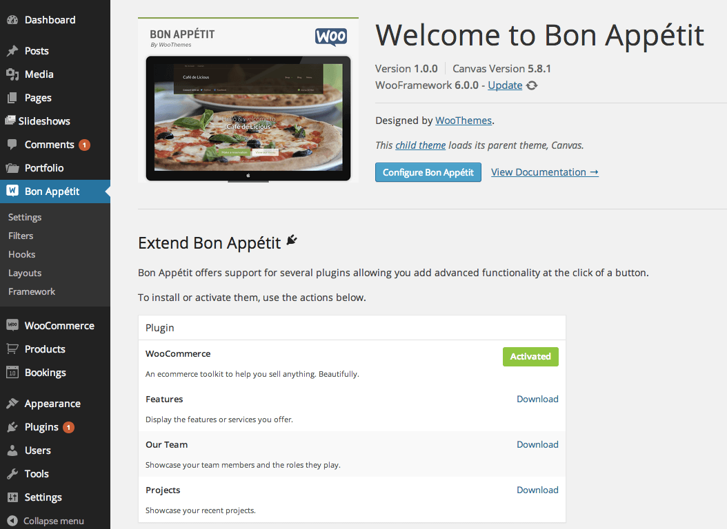 WooThemes Bon-Appetit Premium Theme