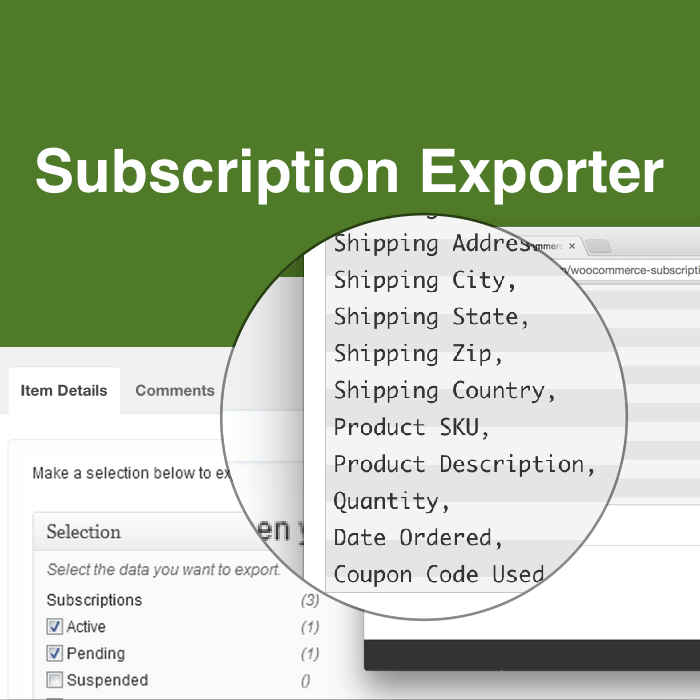 WooCommerce Subscription Exporter