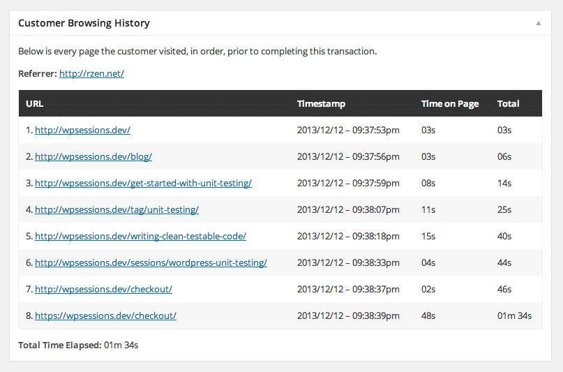 WooCommerce Customer History