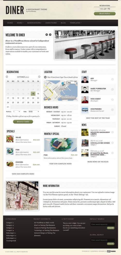 WooThemes Diner Premium Theme