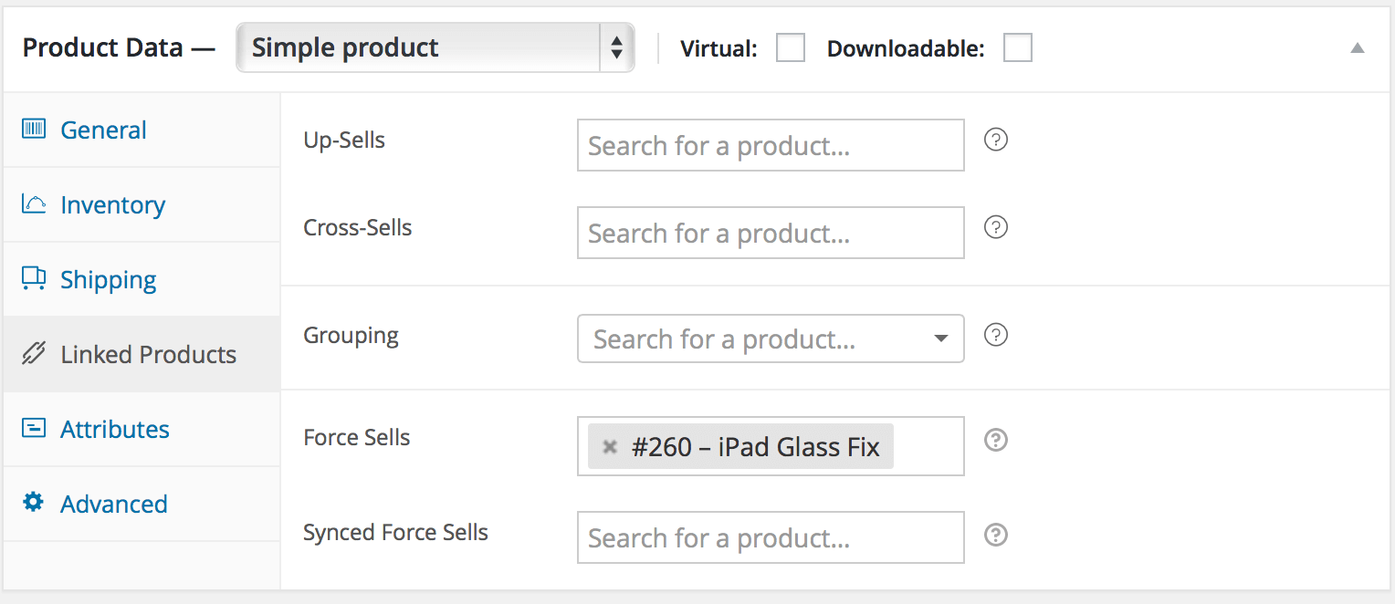 WooCommerce Force Sells