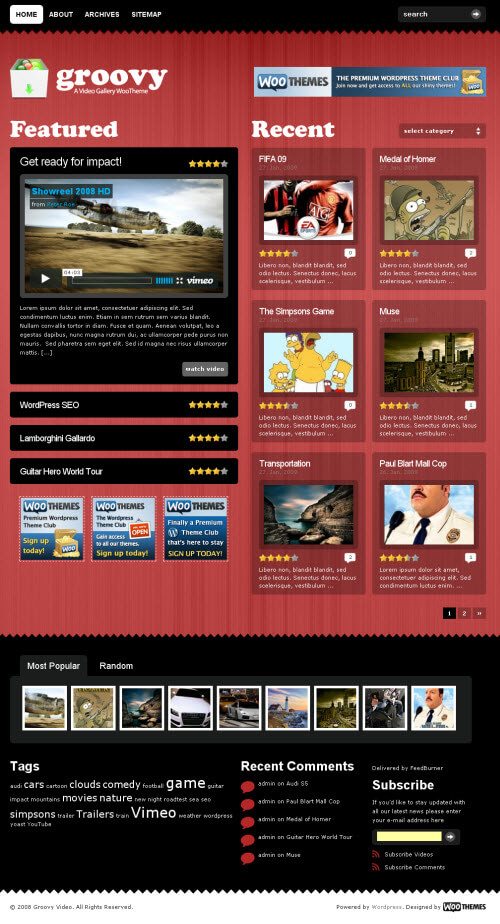 WooThemes Groovy Video Premium Theme