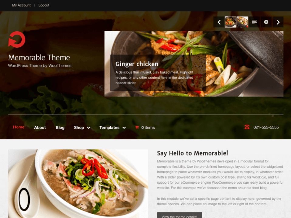Woothemes Memorable WooCommerce Themes