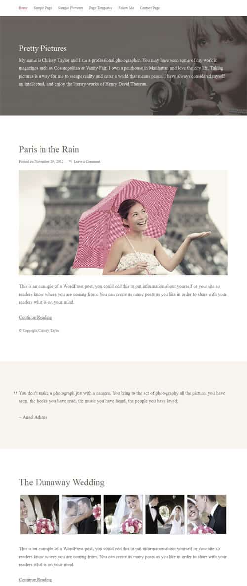 StudioPress Pretty Pictures Theme