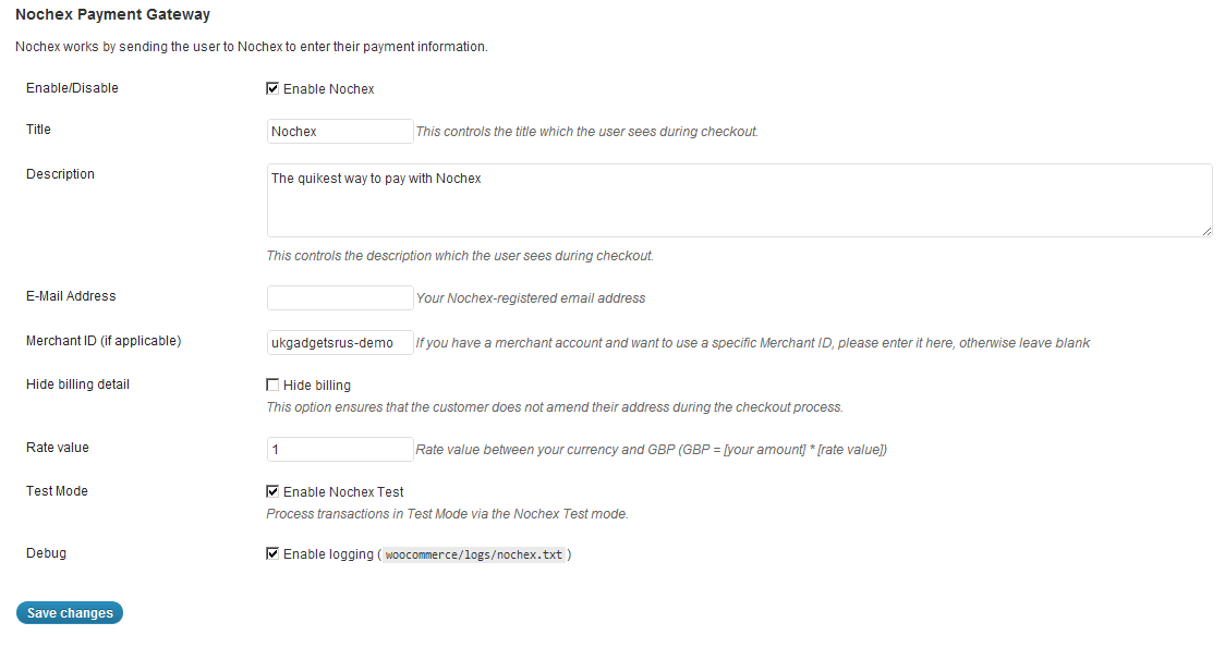 WooCommerce Nochex UK Gateway