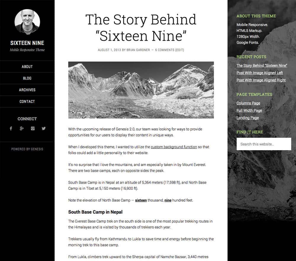 StudioPress Sixteen Nine Pro Genesis WordPress Theme