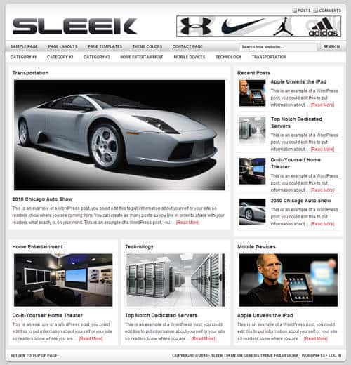StudioPress Sleek Theme