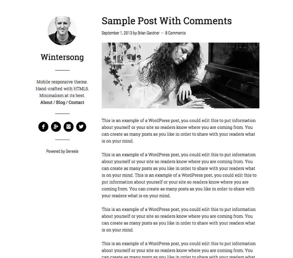 StudioPress Winter Song Pro Genesis WordPress Theme