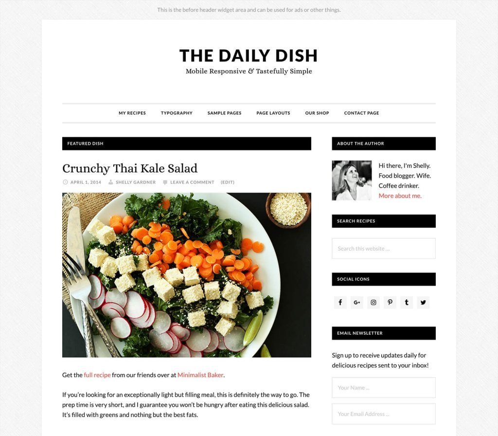 StudioPress Daily Dish Pro Genesis WordPress Theme