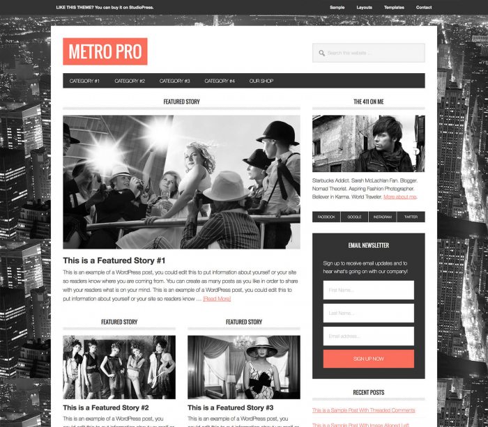 StudioPress Metro Pro Genesis WordPress Theme