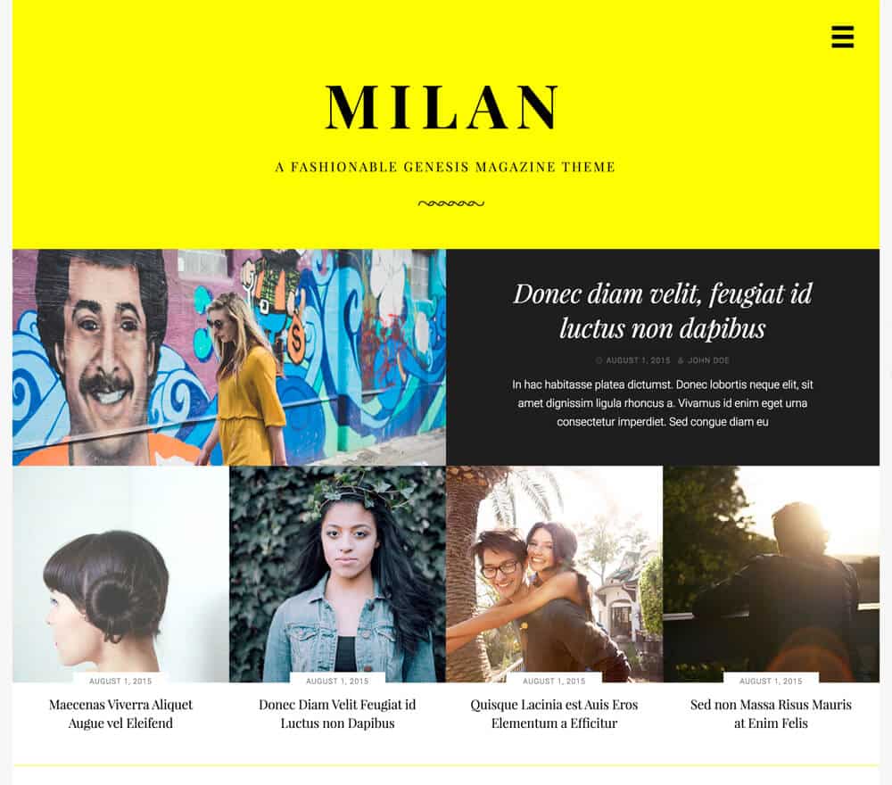 StudioPress Milan Pro Genesis WordPress Theme