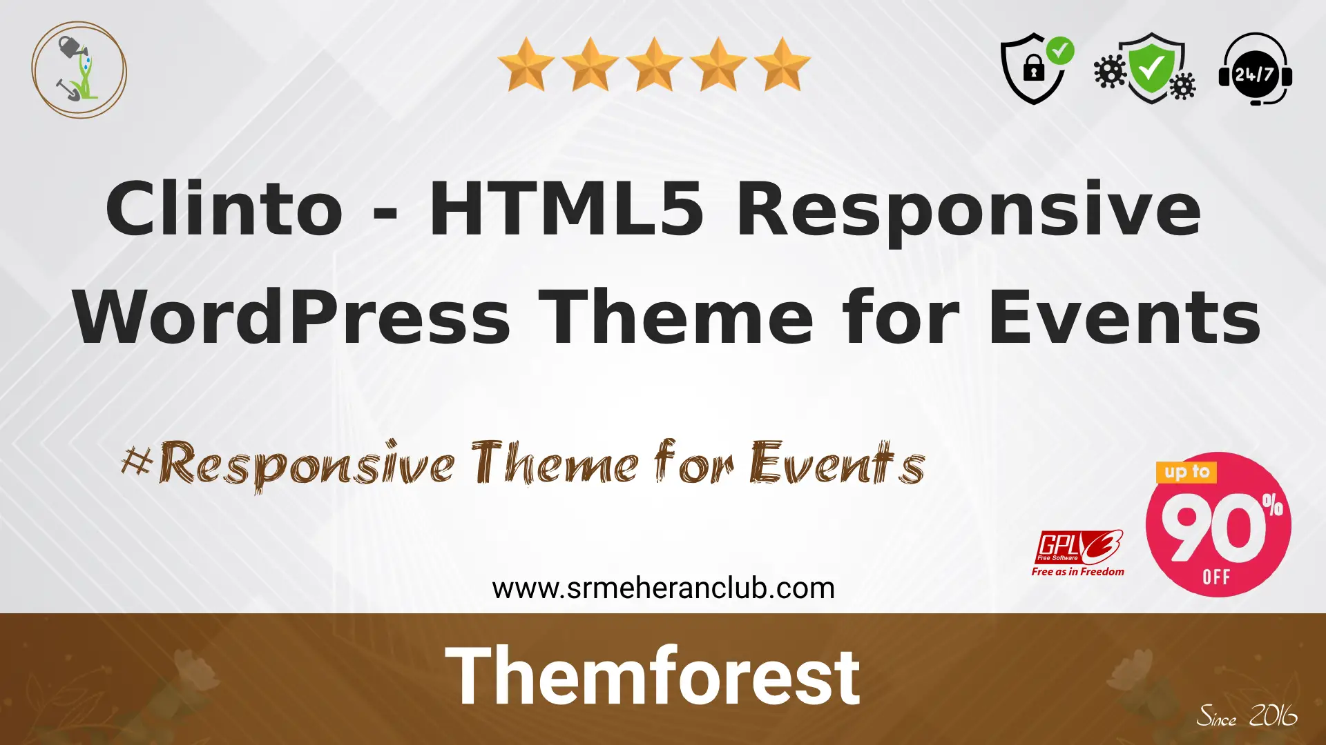 Clinto – HTML5 Responsive WordPress Theme for Events — Theme by Themeforest