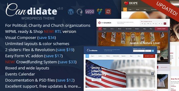Product Image - Candidate Political/Nonprofit/Church WordPress Theme 3.2 Product Image - Candidate Political/Nonprofit/Church WordPress Theme 3.2