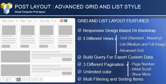 Advance Post Grid/List with custom filtering for Visual Composer