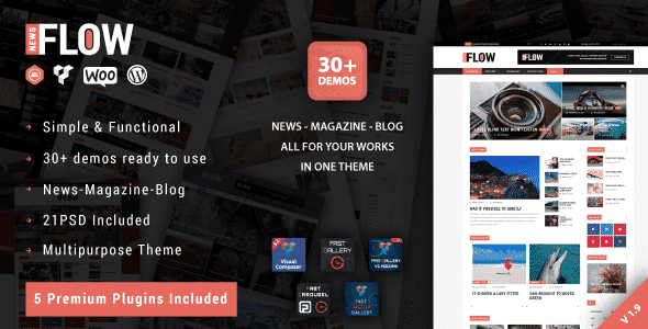 Flow News Magazine and Blog WordPress Theme 2.0