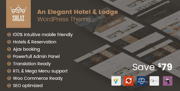Product Image - Solaz – An Elegant Hotel & Lodge WordPress Theme 1.2.5