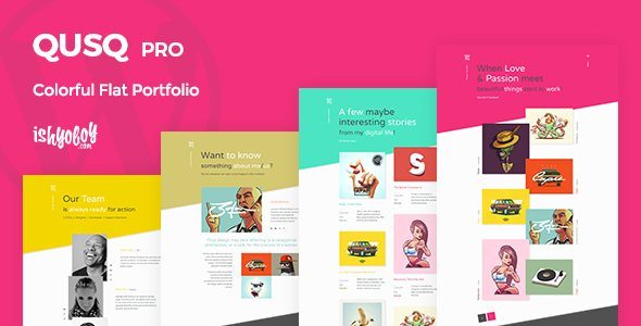 Qusq Pro - Flat Colorful Portfolio