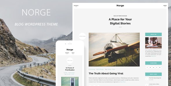 Norge Responsive Blog WordPress Theme