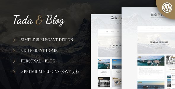 Tada Blog Personal Blog WordPress Template
