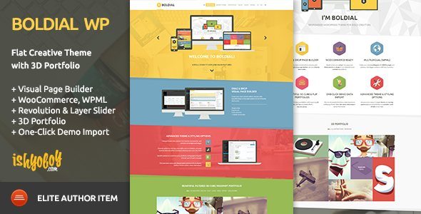 Boldial WP Flat Creative Theme with 3D Portfolio