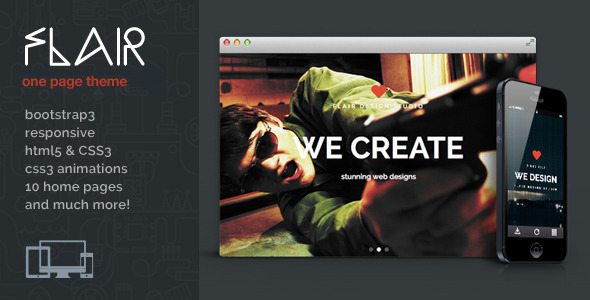 Product Image - Flair – One Page Responsive WordPress Theme 1.0.13