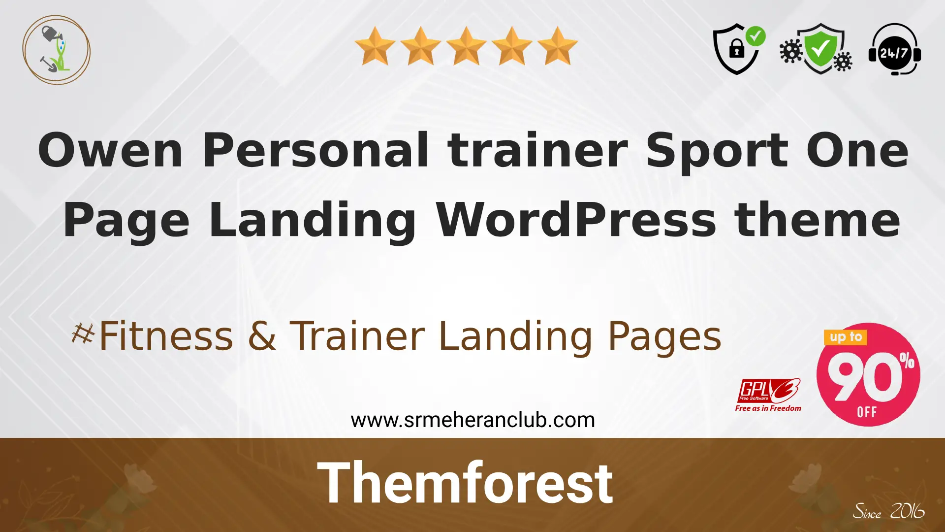 Owen Personal trainer Sport One Page Landing WordPress theme — Product by Themeforest