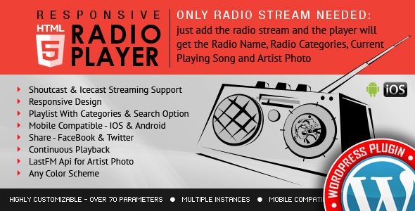 Radio Player Shoutcast and Icecast WordPress Plugin