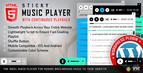 Sticky HTML5 Music Player WordPress Plugin 3.1.6