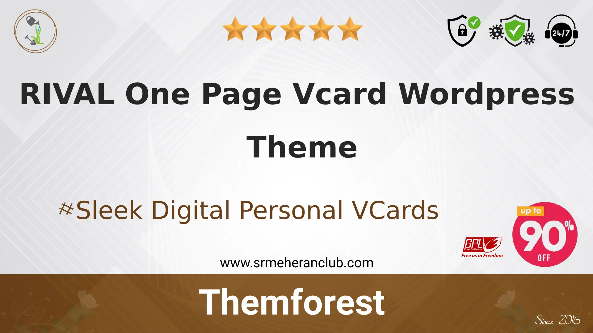 RIVAL One Page Vcard WordPress Theme — Theme by Themeforest