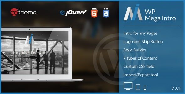 WP Mega Intro Amazing Intro Pages for WP