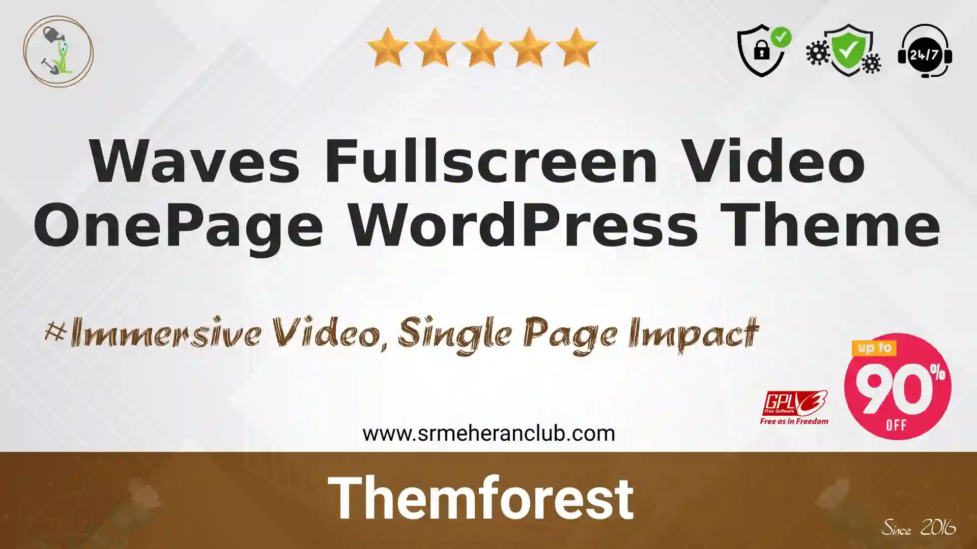 Waves Fullscreen Video OnePage WordPress Theme — Theme by Themeforest