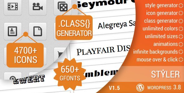 Styler - Icons Fonts and CSS Generator for WP