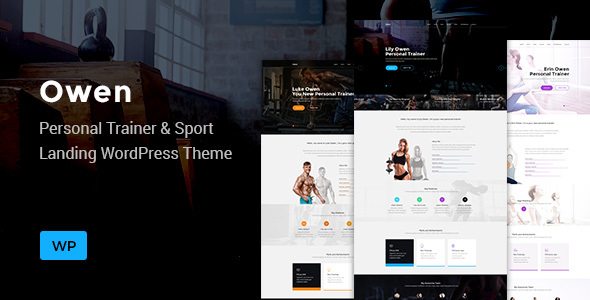 Owen Personal trainer Sport One Page Landing WordPress theme