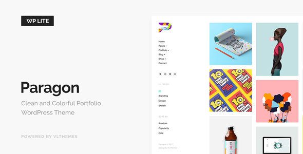 Product Image - Paragon Lite Colorful Portfolio WordPress Theme 1.2