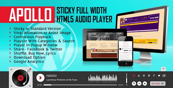 Apollo Sticky Full Width HTML5 Audio Player